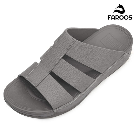 Faroos[F492]M144 Grey Gents Arabic Sandal