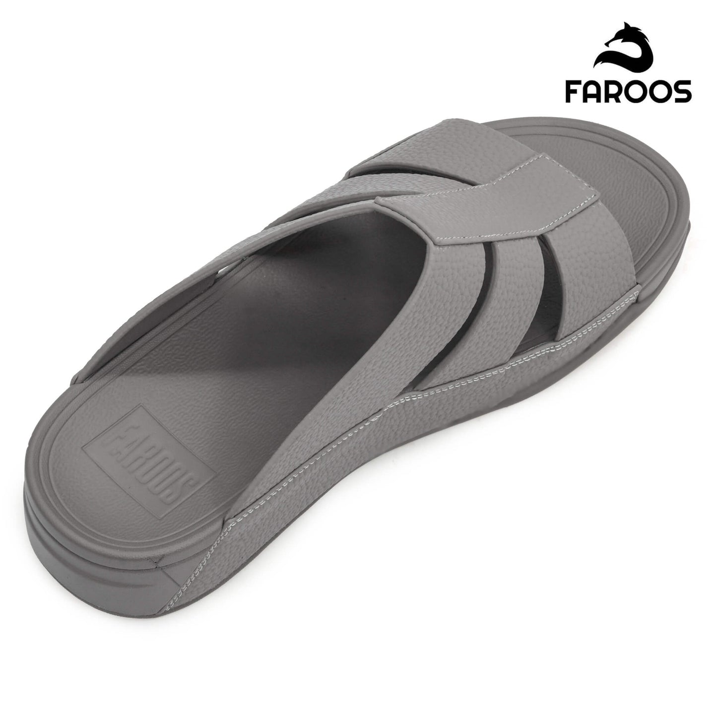 Faroos[F492]M144 Grey Gents Arabic Sandal