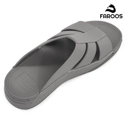 Faroos[F492]M144 Grey Gents Arabic Sandal