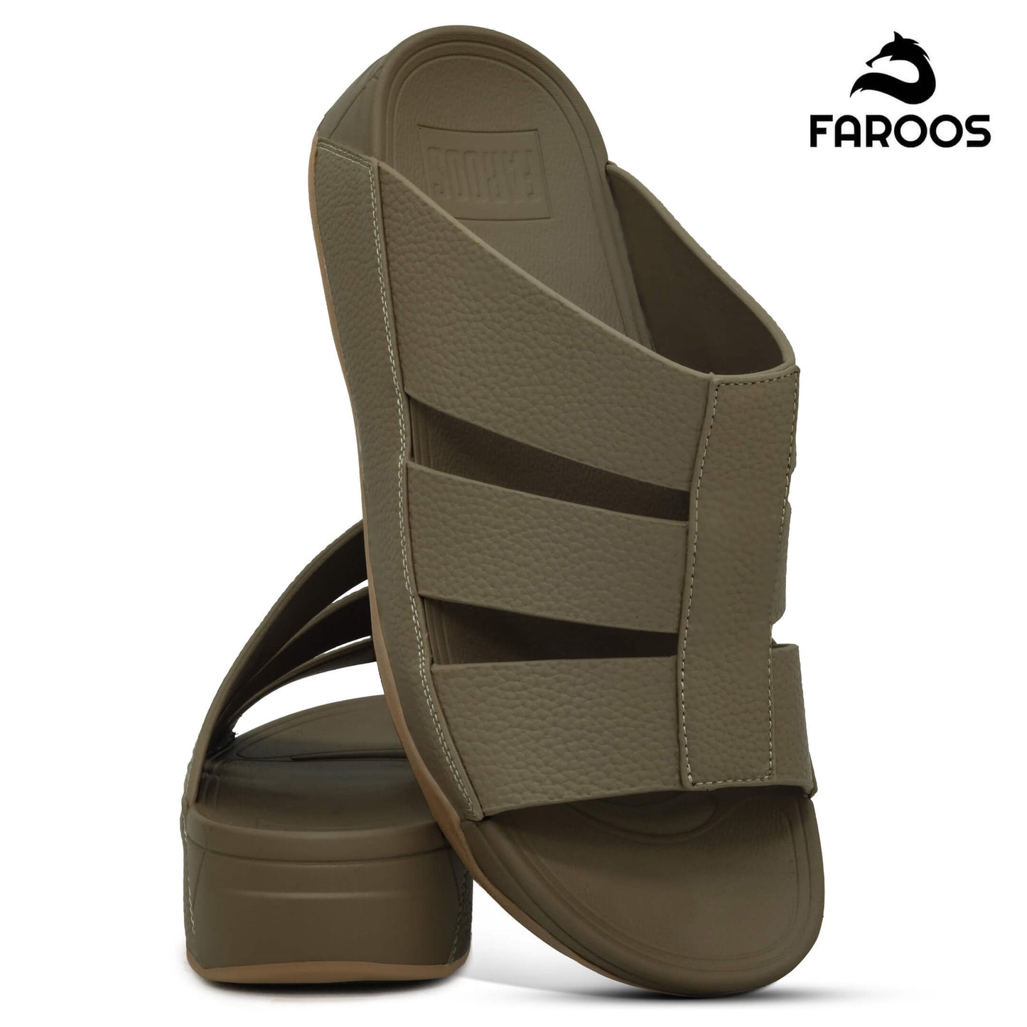 Faroos[F493]M144 Truffle Gents Arabic Sandal