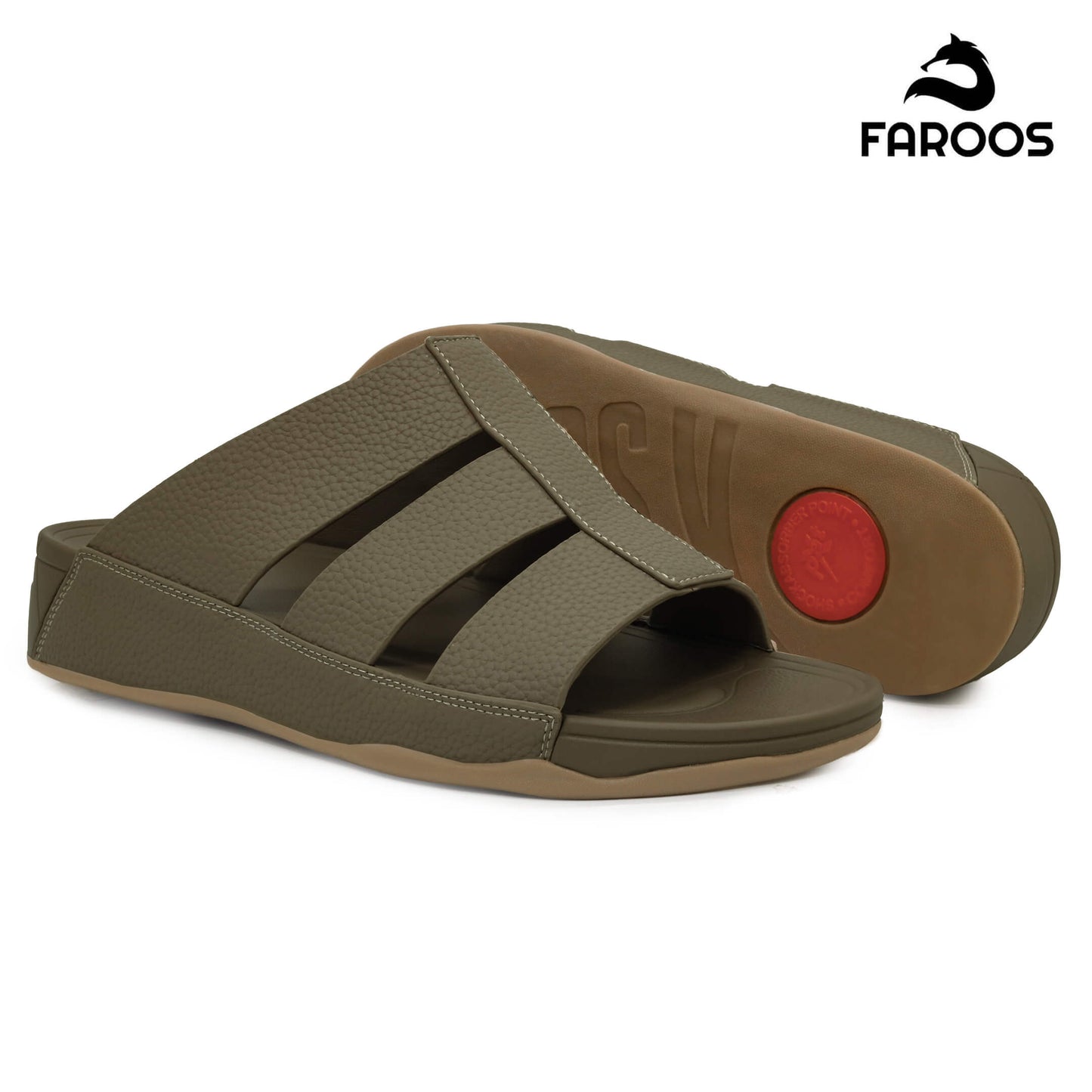 Faroos[F493]M144 Truffle Gents Arabic Sandal
