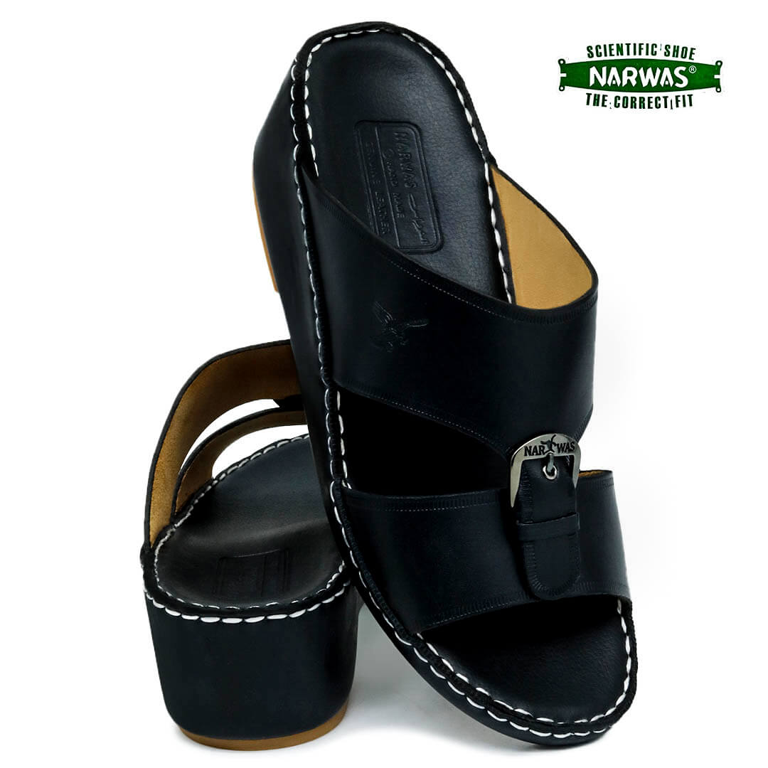 Narwas [NG60] High heels 2000 Full Black Gents Sandal