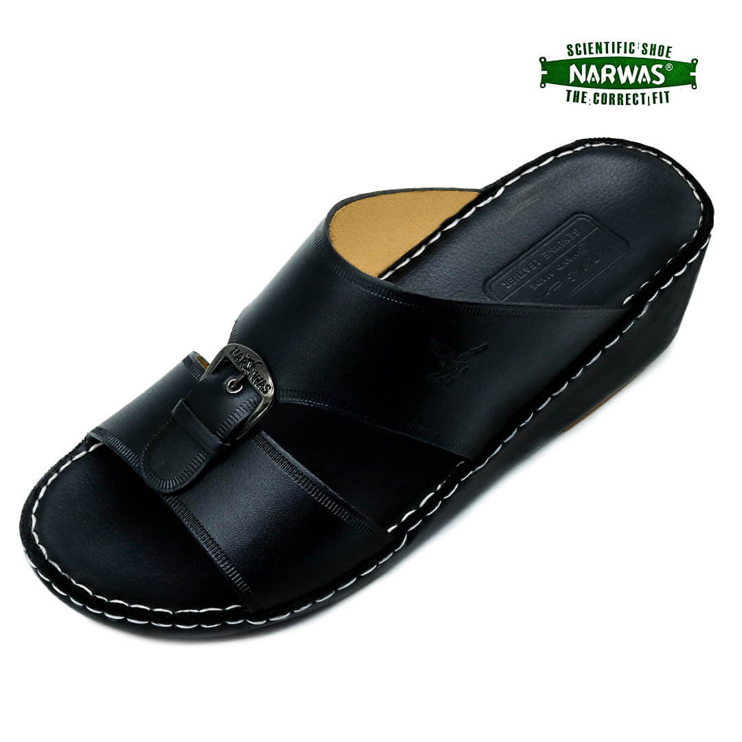 Narwas [NG60] High heels 2000 Full Black Gents Sandal