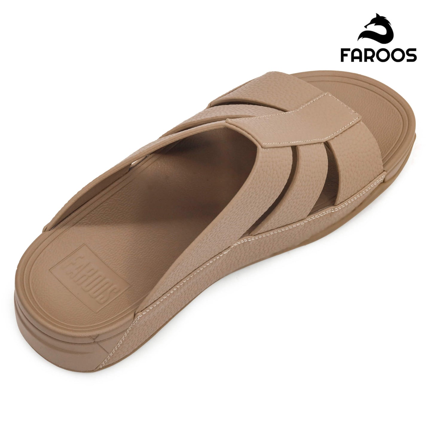 Faroos[F494]M144 Stone Gents Arabic Sandal