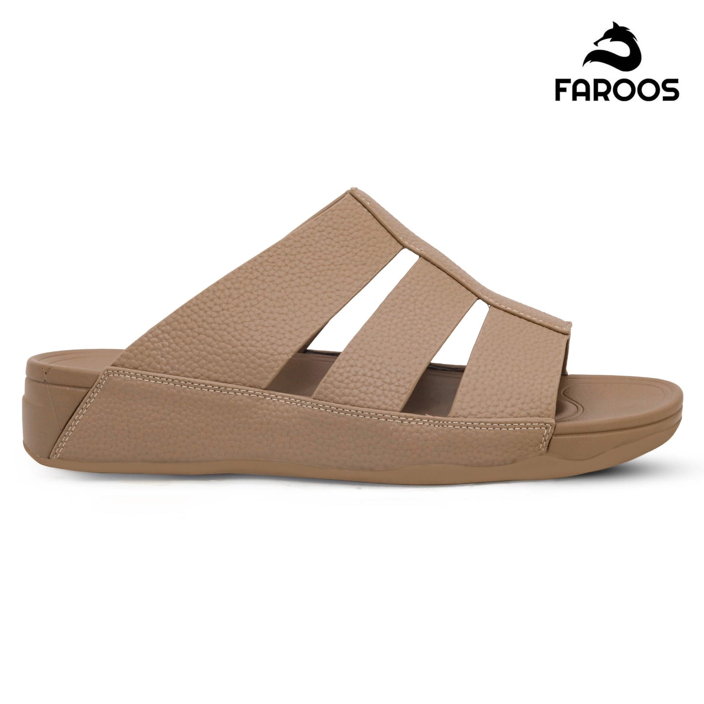 Faroos[F494]M144 Stone Gents Arabic Sandal