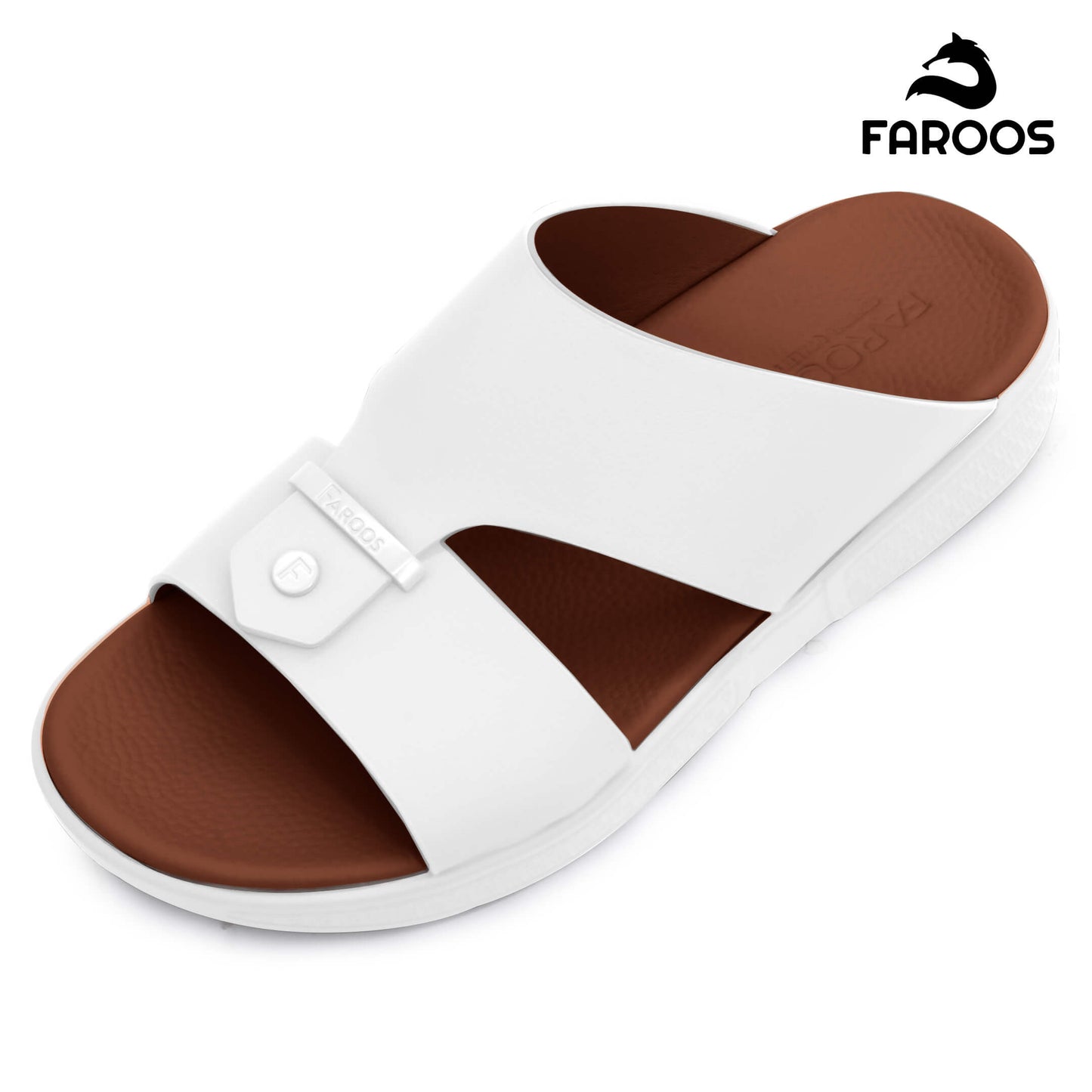 Faroos[F495]M098 White Gents Arabic Sandal