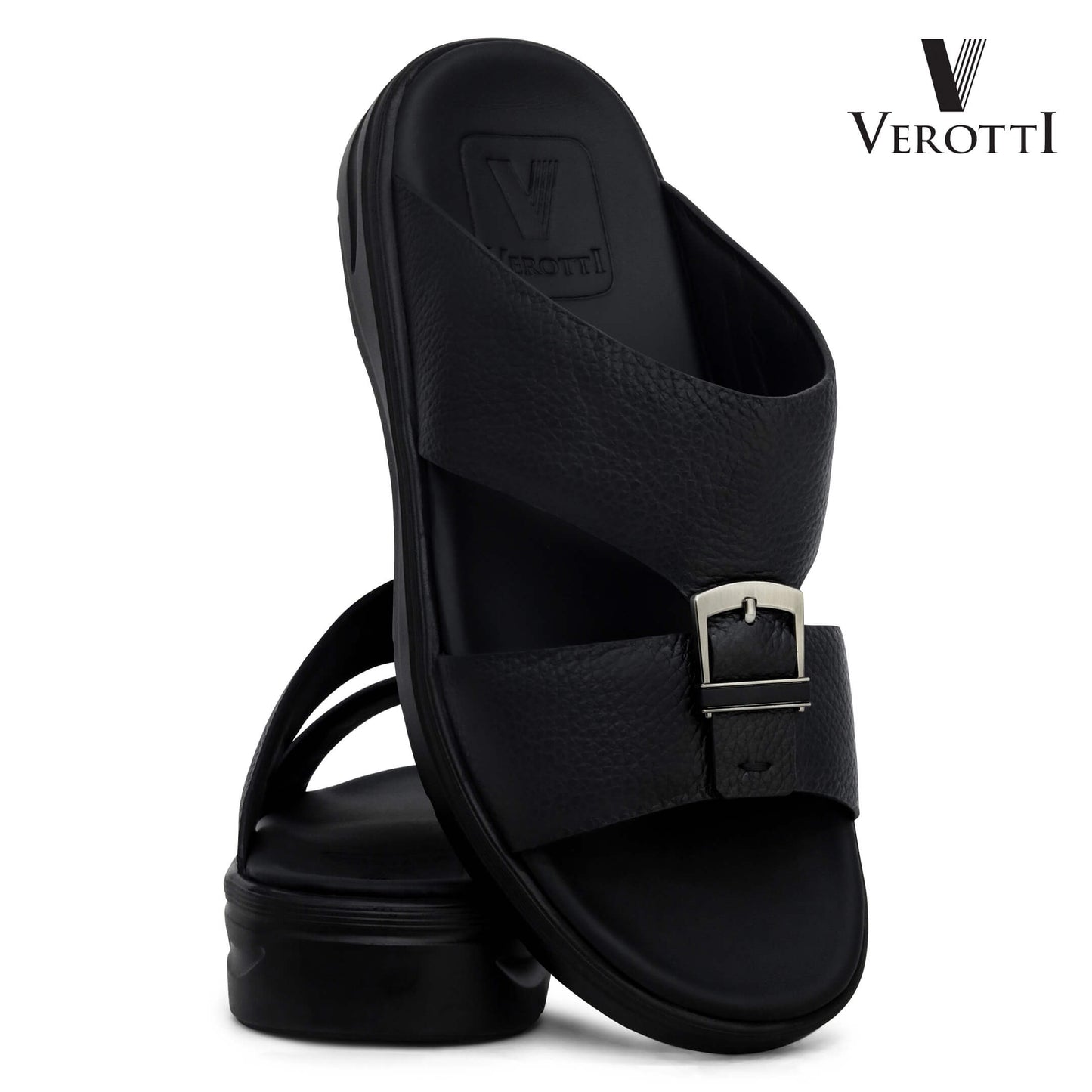 Verotti[X445]VTGE-11 Full Black Gents Arabic Sandal