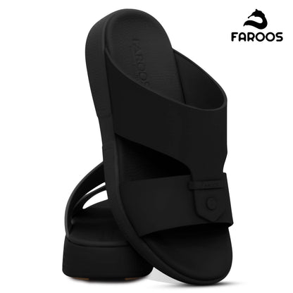 Faroos[F496]M098 Black Gents Arabic Sandal