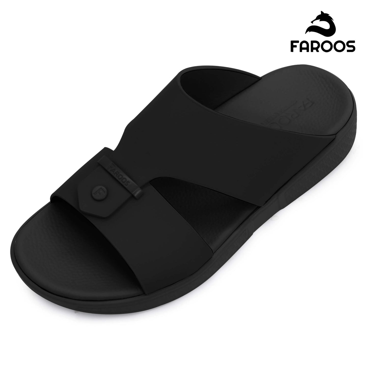 Faroos[F496]M098 Black Gents Arabic Sandal