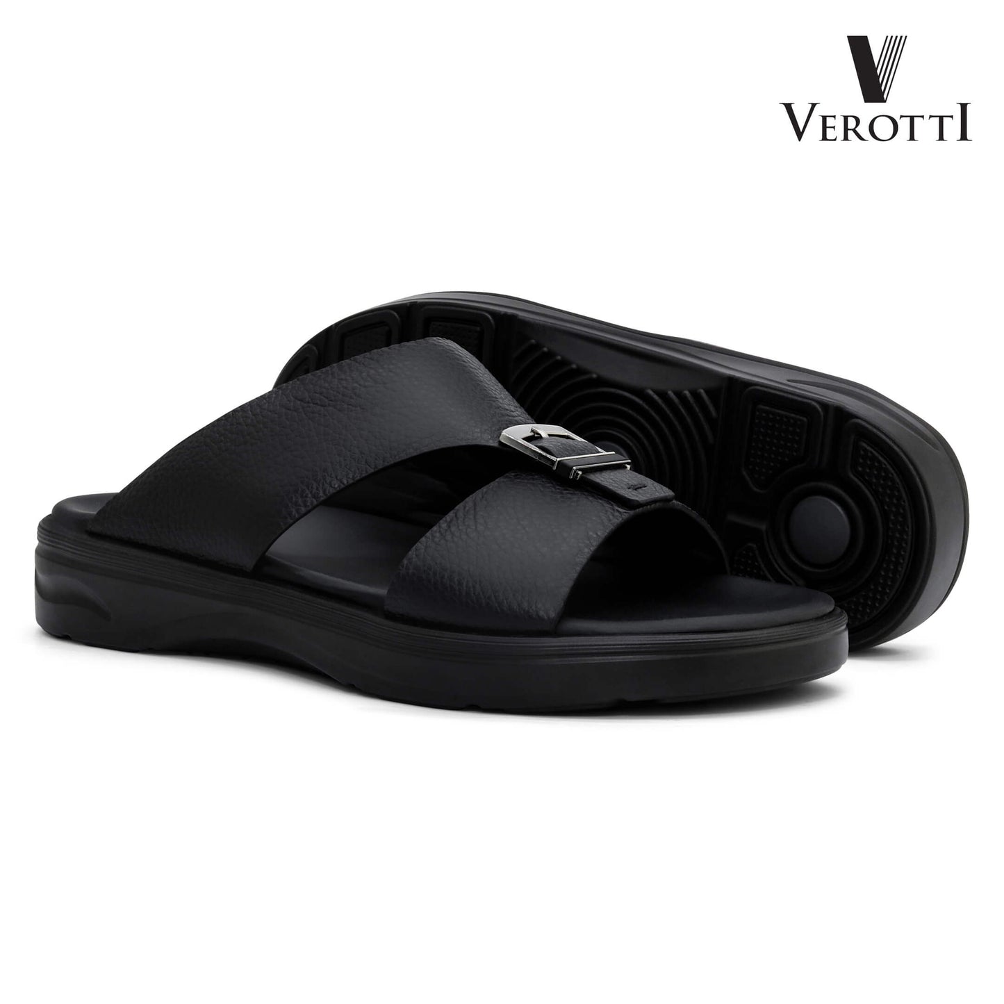 Verotti[X445]VTGE-11 Full Black Gents Arabic Sandal