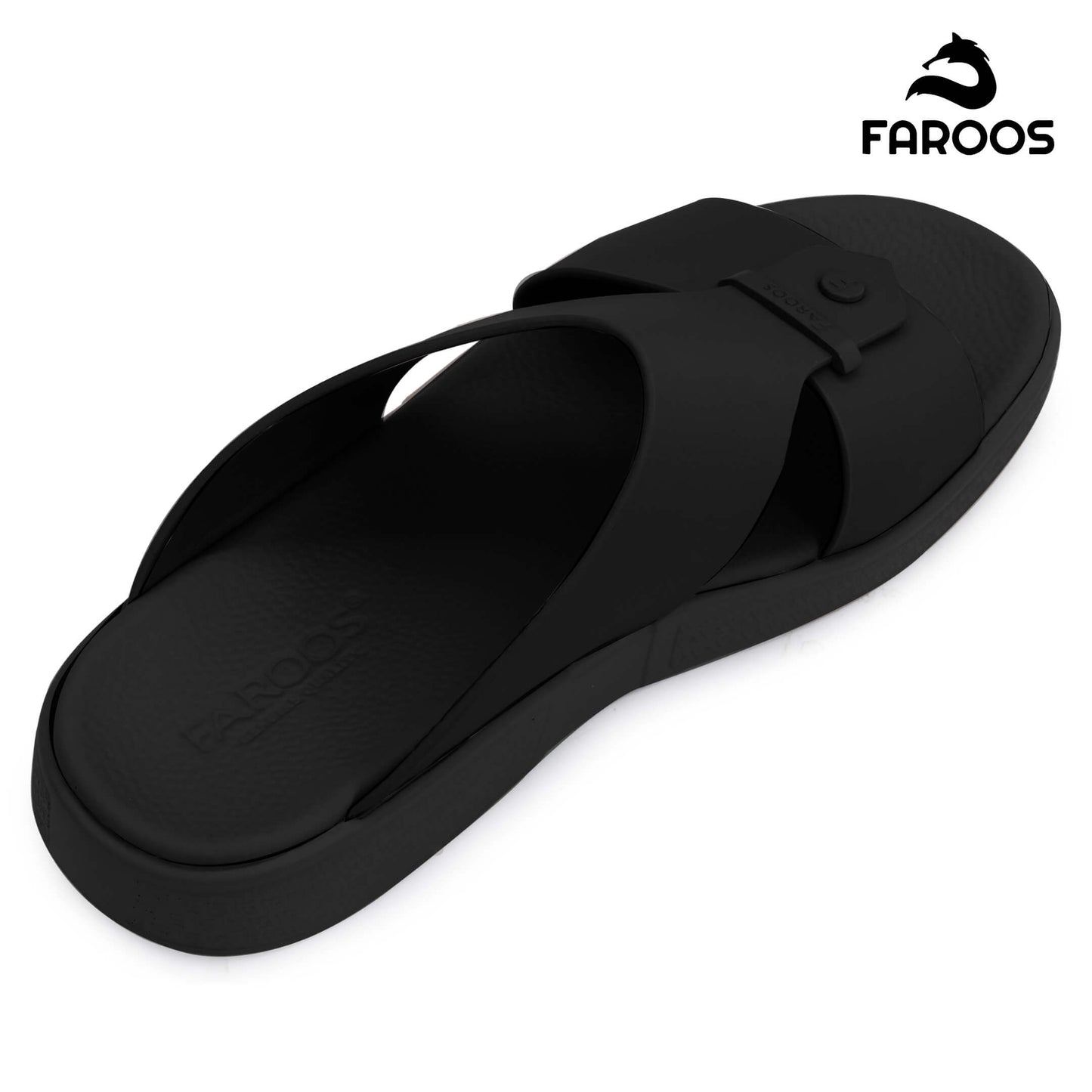 Faroos[F496]M098 Black Gents Arabic Sandal