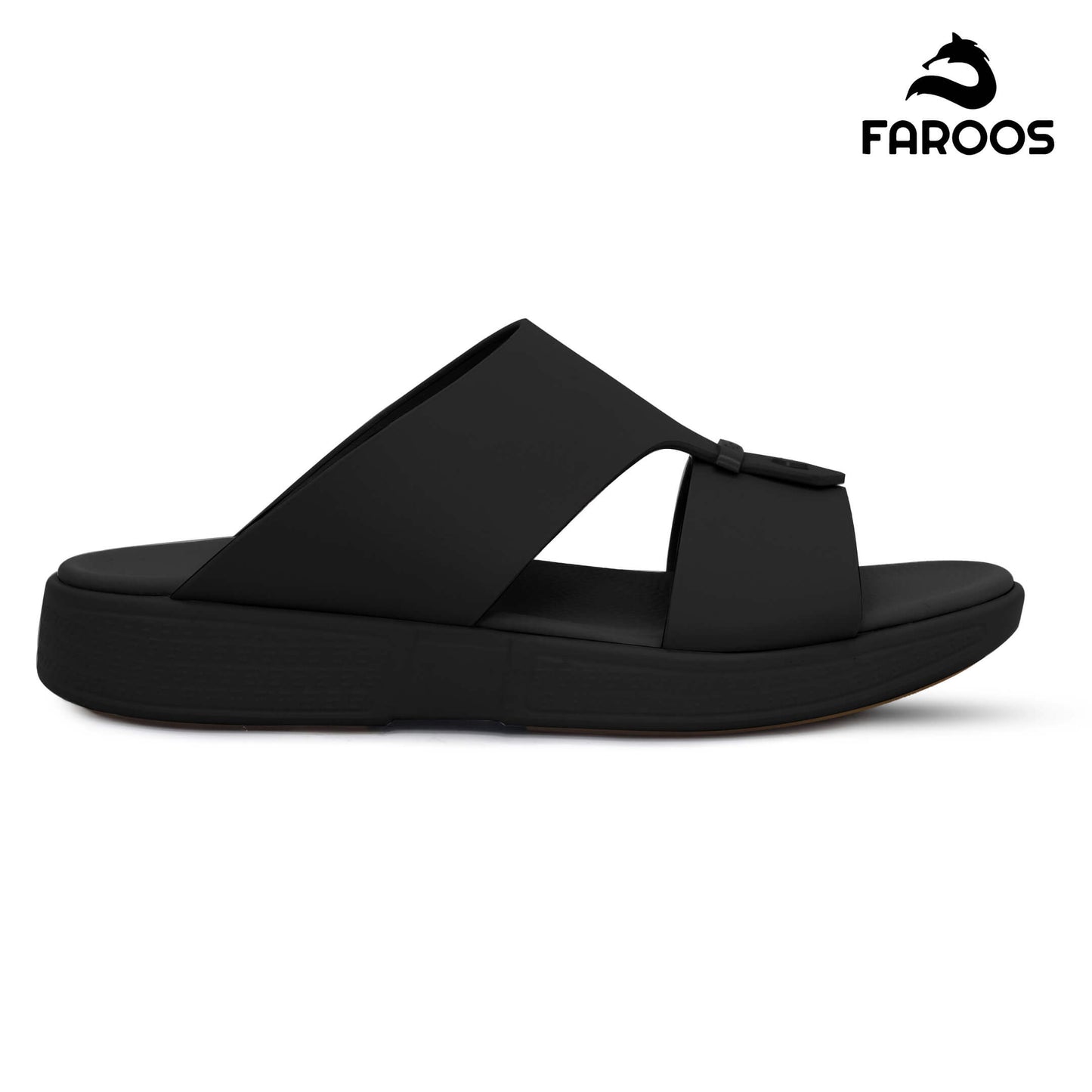 Faroos[F496]M098 Black Gents Arabic Sandal