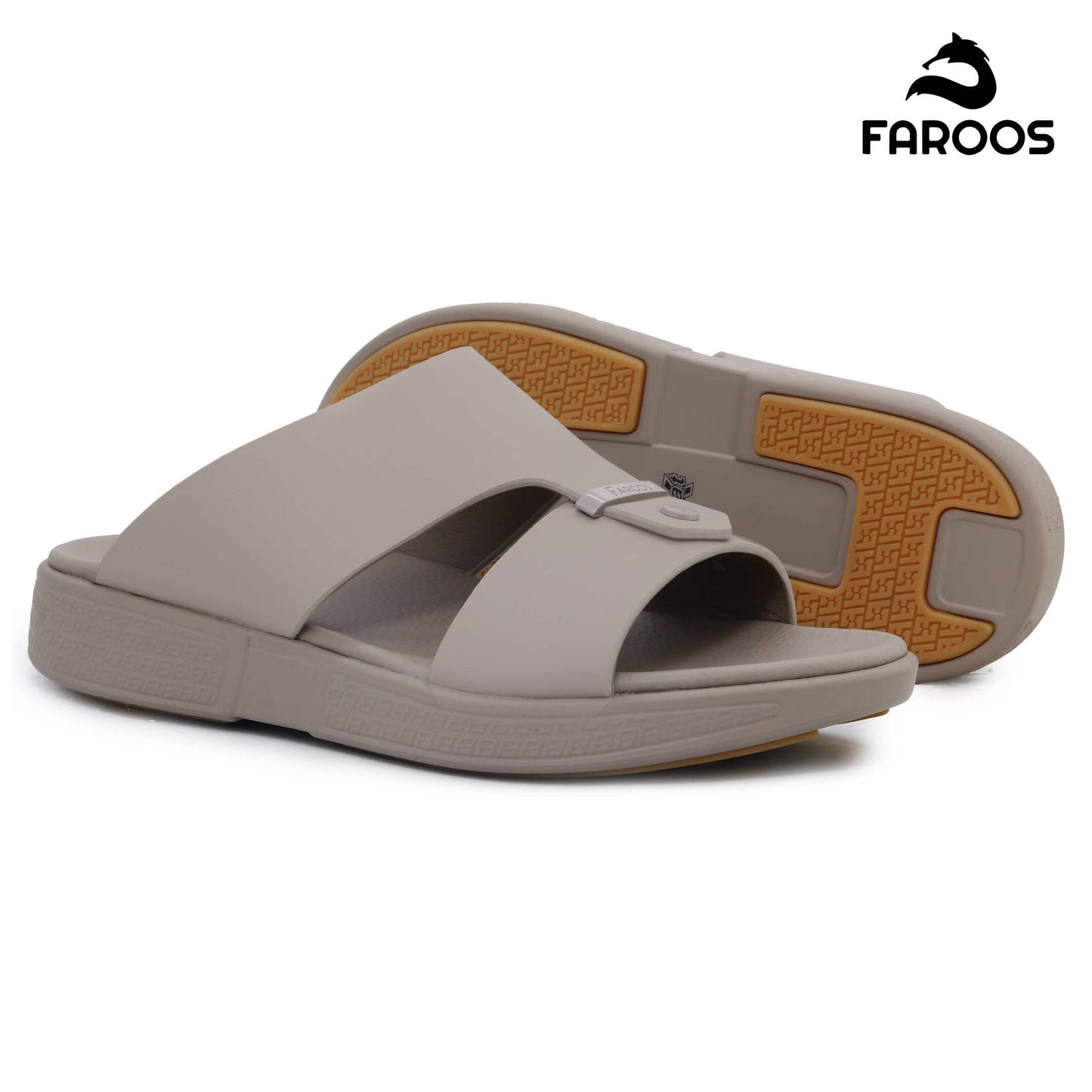 Faroos[F498]M098 Khaki Gents Arabic Sandal