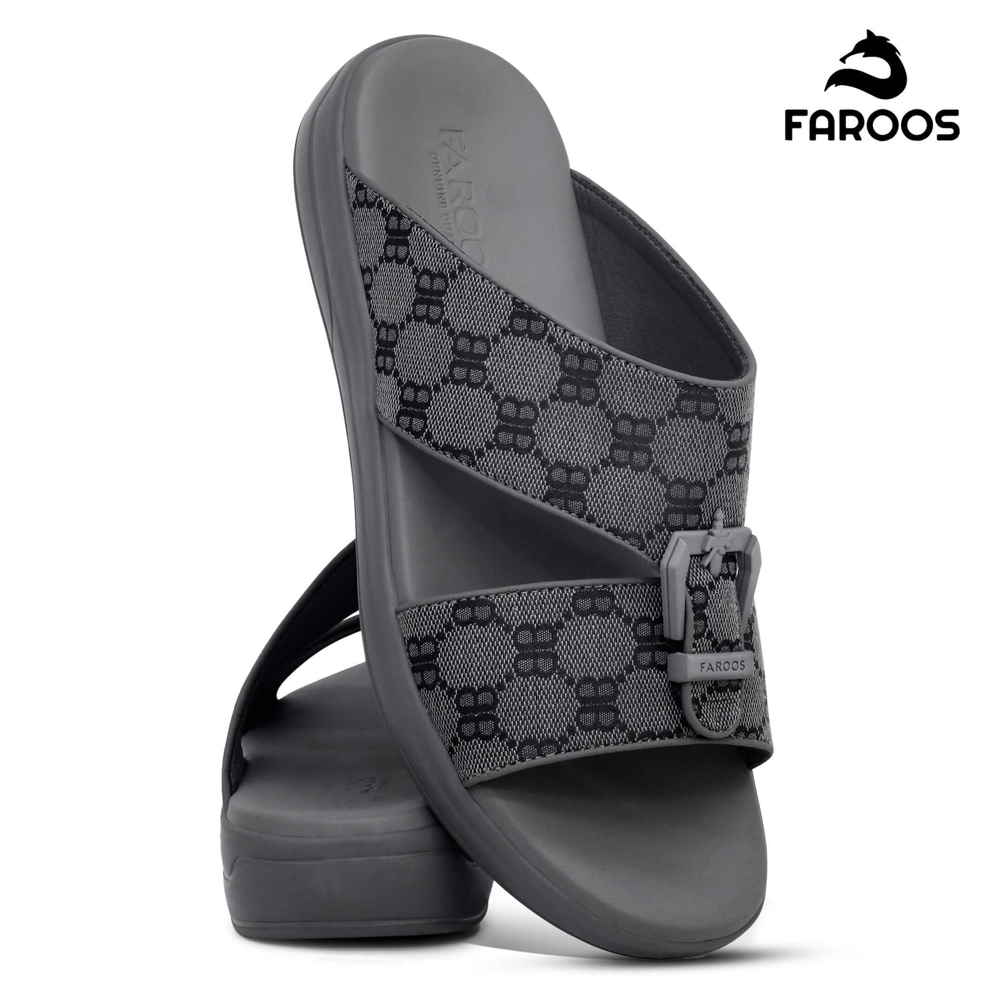 Faroos[F391]M107 Gray Gents Arabic Sandal