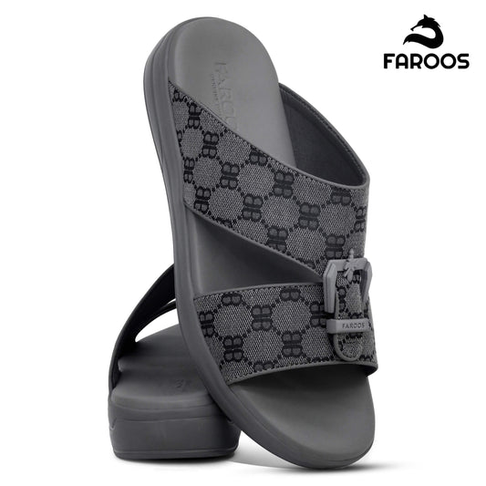 Faroos[F391]M107 Gray Gents Arabic Sandal