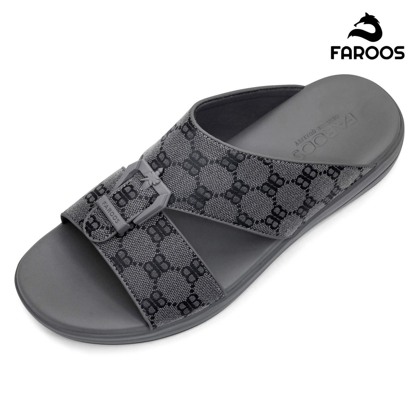 Faroos[F391]M107 Gray Gents Arabic Sandal