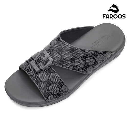 Faroos[F391]M107 Gray Gents Arabic Sandal