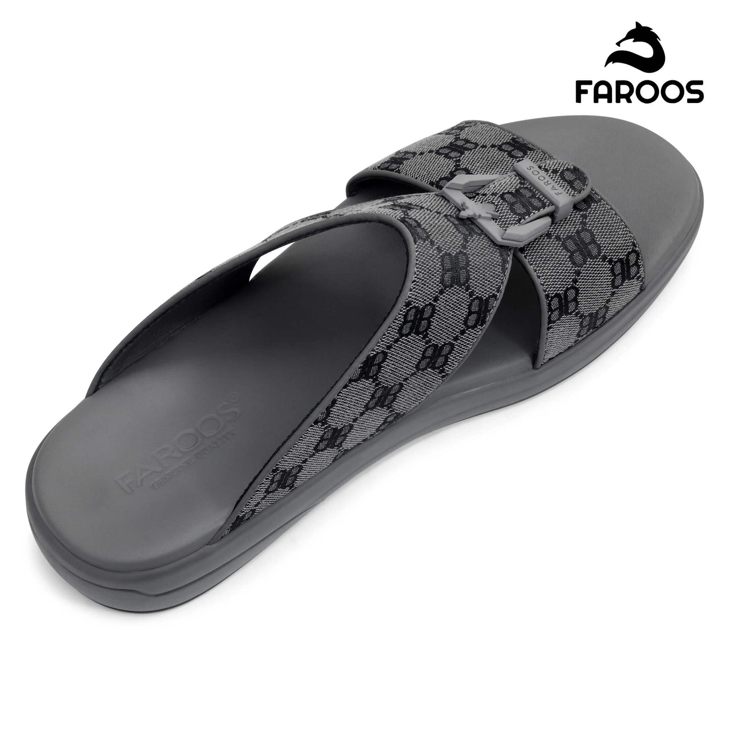 Faroos[F391]M107 Gray Gents Arabic Sandal