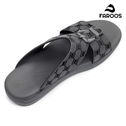 Faroos[F391]M107 Gray Gents Arabic Sandal
