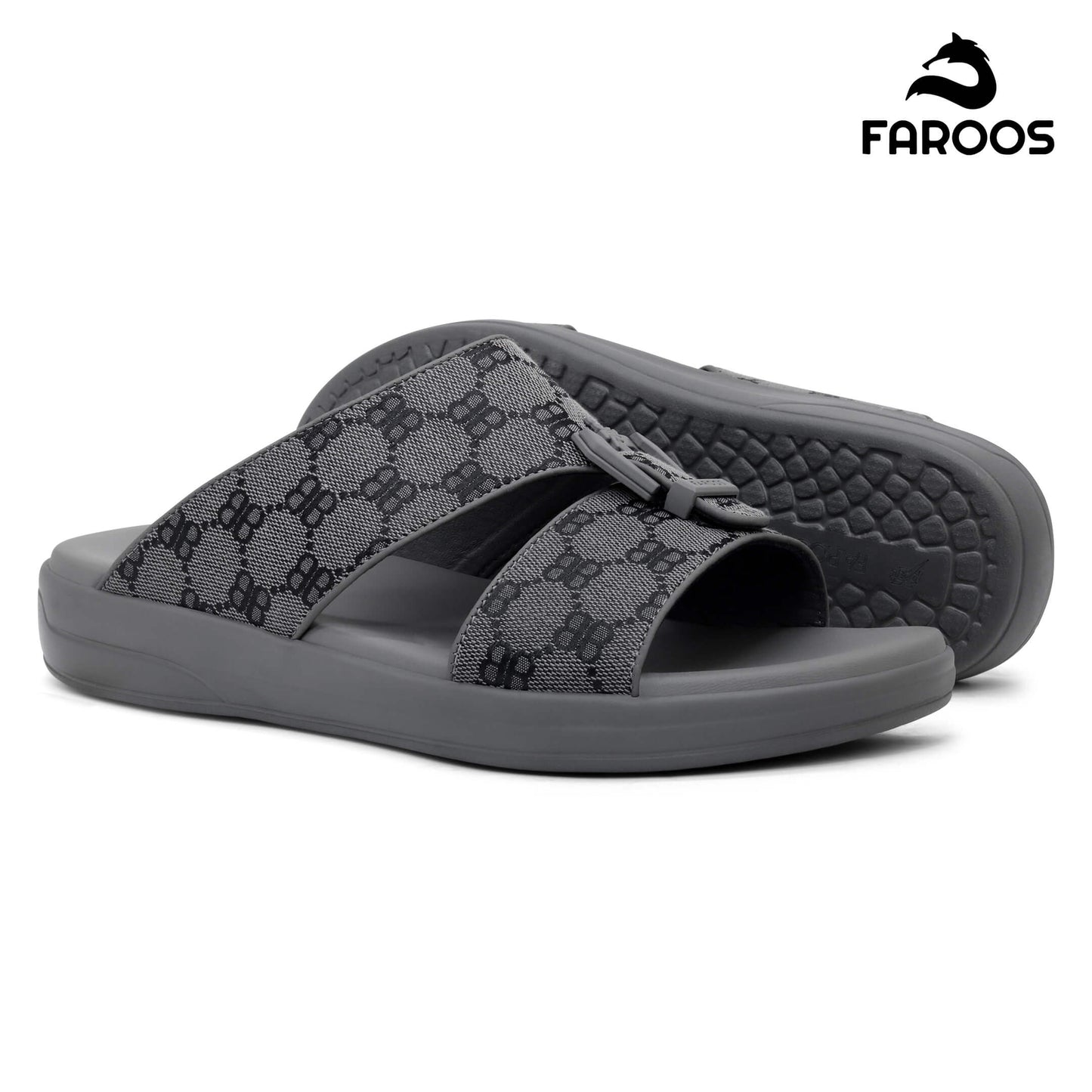 Faroos[F391]M107 Gray Gents Arabic Sandal
