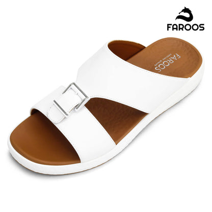 Faroos[F478]M010 White Gents Arabic Sandal