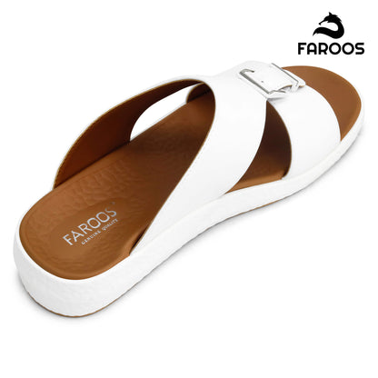 Faroos[F478]M010 White Gents Arabic Sandal