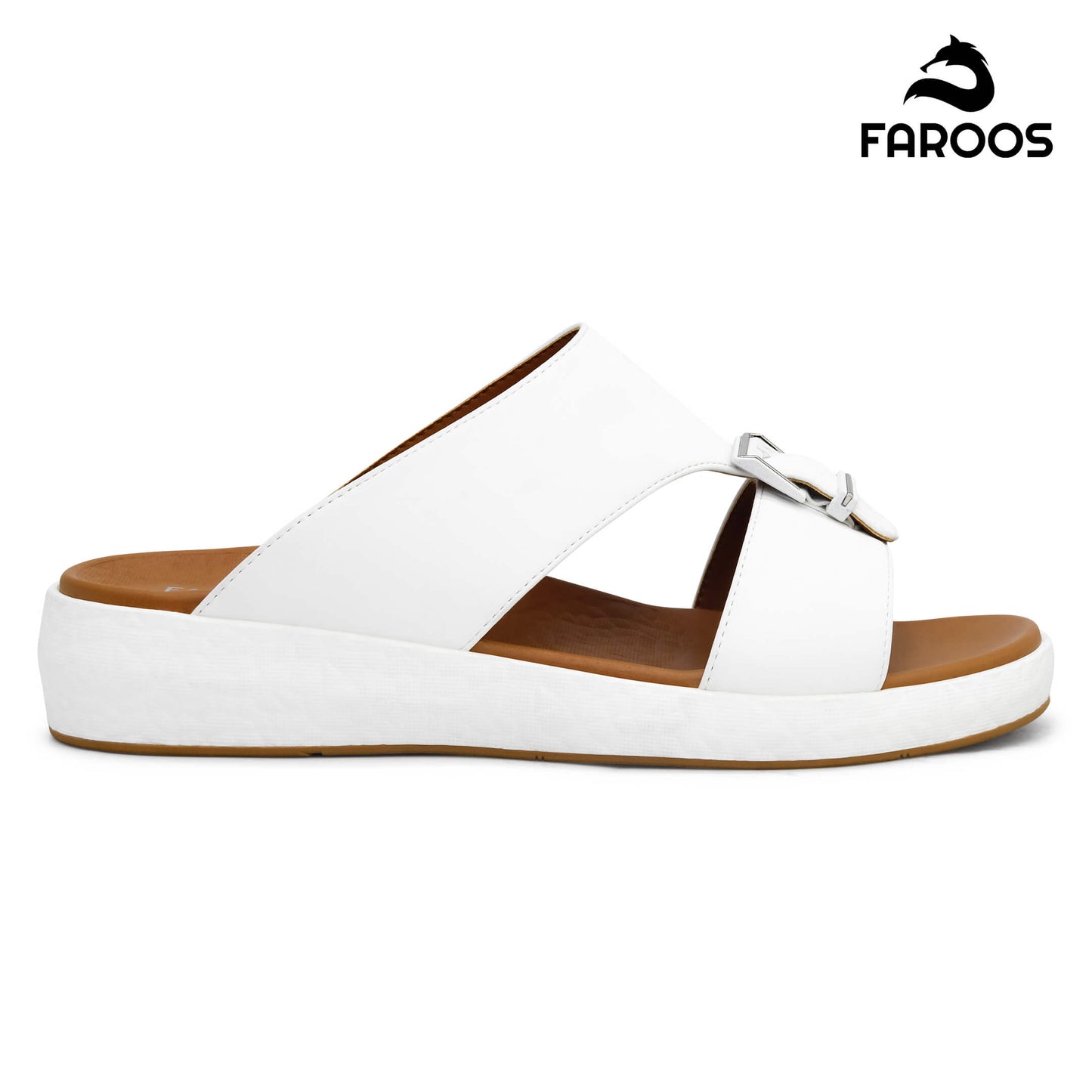 Faroos[F478]M010 White Gents Arabic Sandal