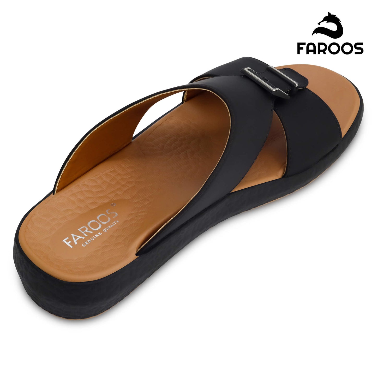 Faroos[F479]M010 Black Gents Arabic Sandal