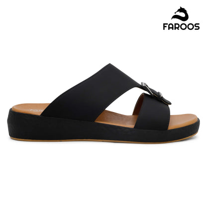 Faroos[F479]M010 Black Gents Arabic Sandal