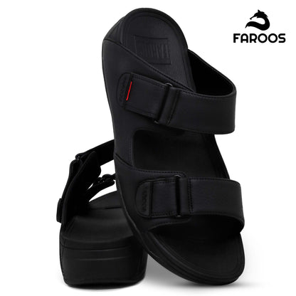 Faroos[F305]M120 Full Black Gents Arabic Sandal