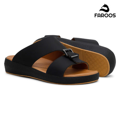 Faroos[F479]M010 Black Gents Arabic Sandal