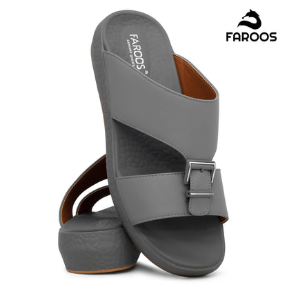 Faroos[F480]M010 Gray Gents Arabic Sandal