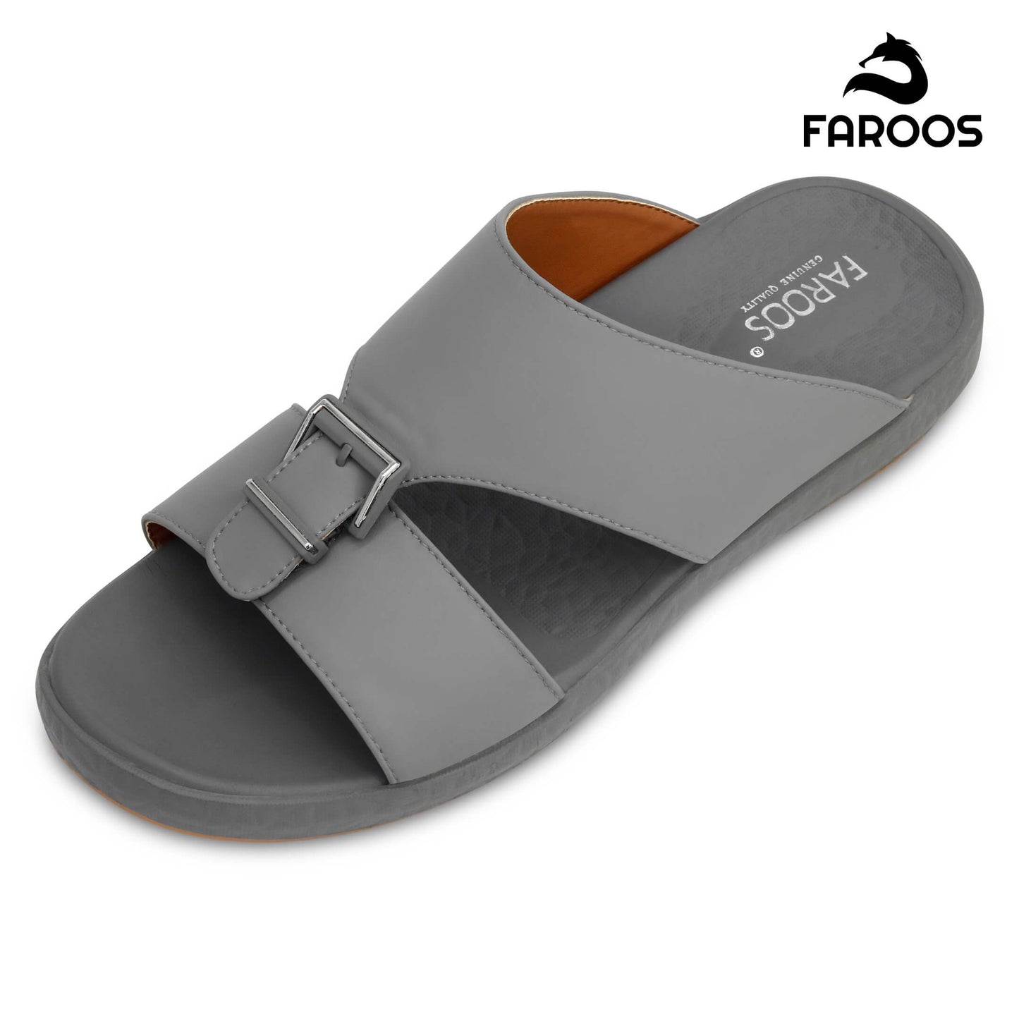 Faroos[F480]M010 Gray Gents Arabic Sandal