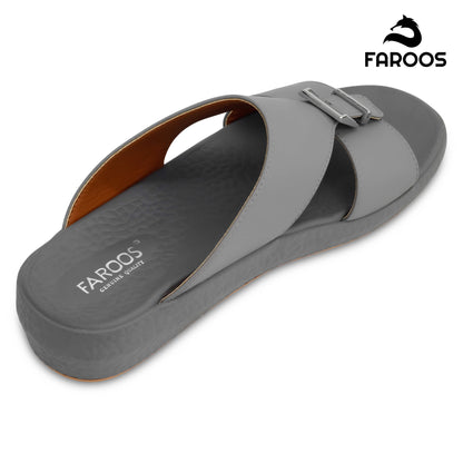 Faroos[F480]M010 Gray Gents Arabic Sandal