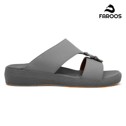 Faroos[F480]M010 Gray Gents Arabic Sandal
