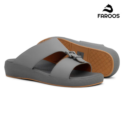 Faroos[F480]M010 Gray Gents Arabic Sandal