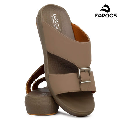 Faroos[F481]M010 Khaki Gents Arabic Sandal