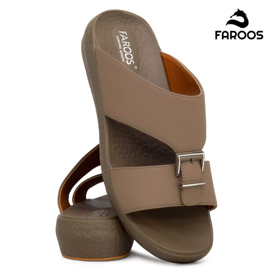 Faroos[F481]M010 Khaki Gents Arabic Sandal