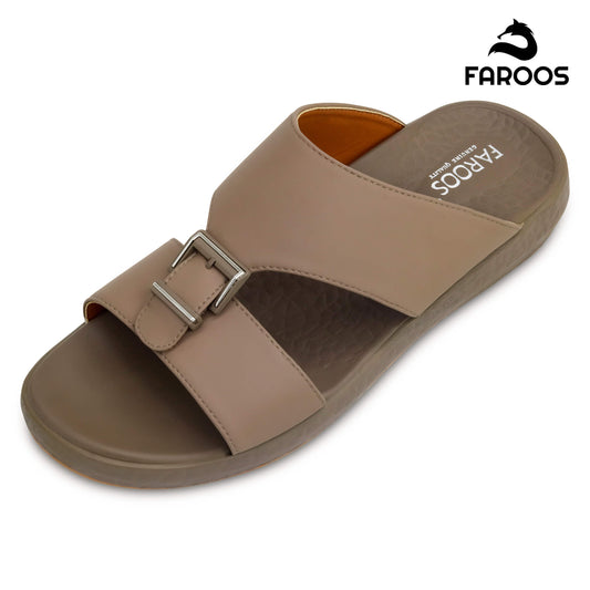 Faroos[F481]M010 Khaki Gents Arabic Sandal