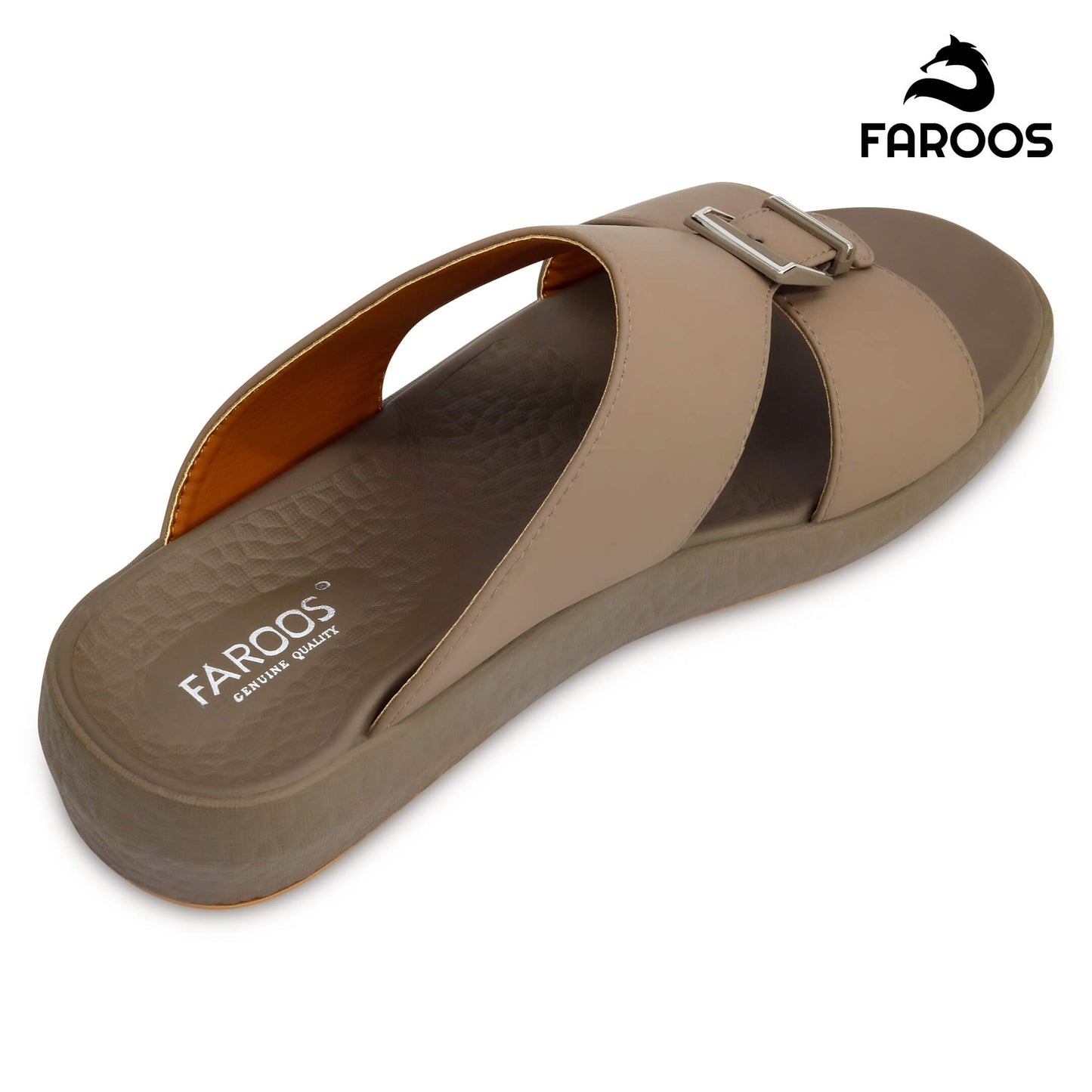 Faroos[F481]M010 Khaki Gents Arabic Sandal