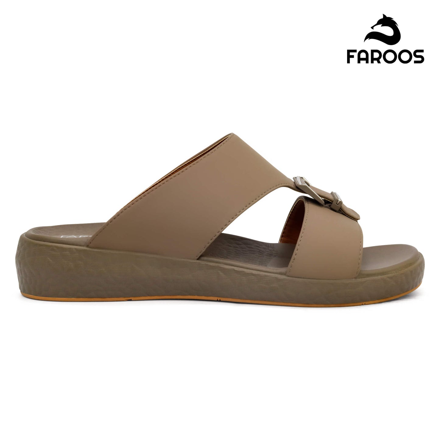 Faroos[F481]M010 Khaki Gents Arabic Sandal