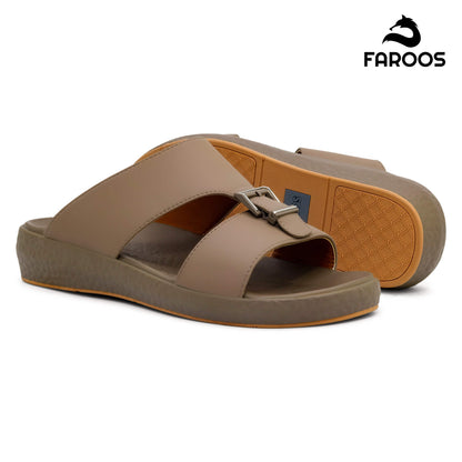 Faroos[F481]M010 Khaki Gents Arabic Sandal