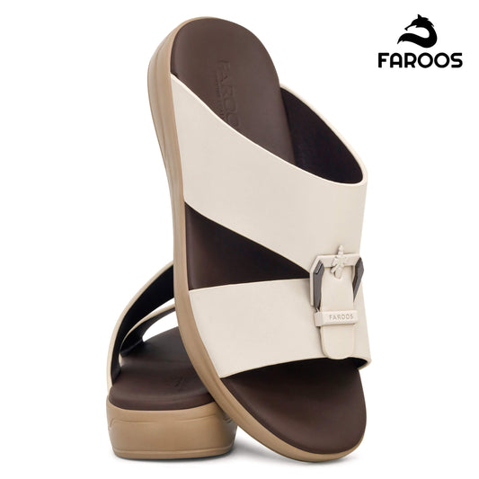 Faroos[F420]M100 Beige Gents Arabic Sandal