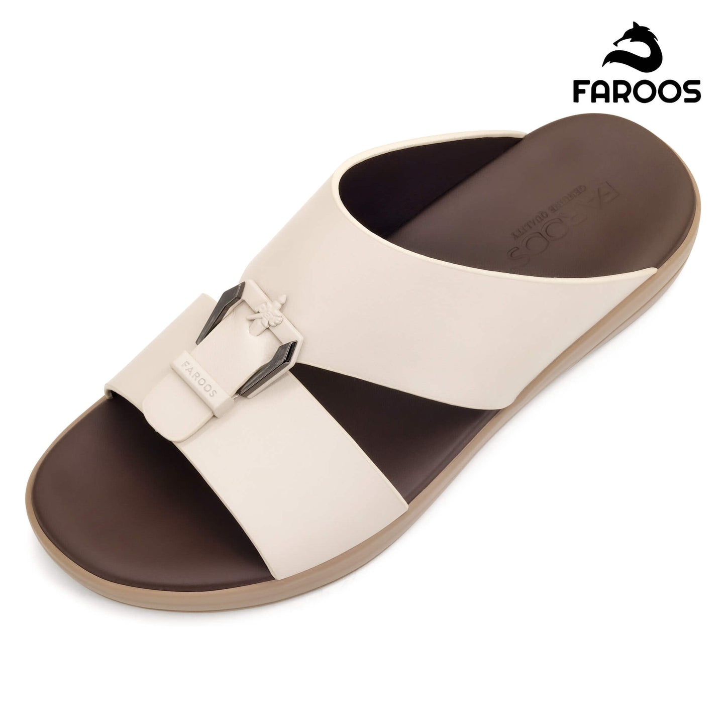 Faroos[F420]M100 Beige Gents Arabic Sandal