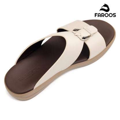 Faroos[F420]M100 Beige Gents Arabic Sandal