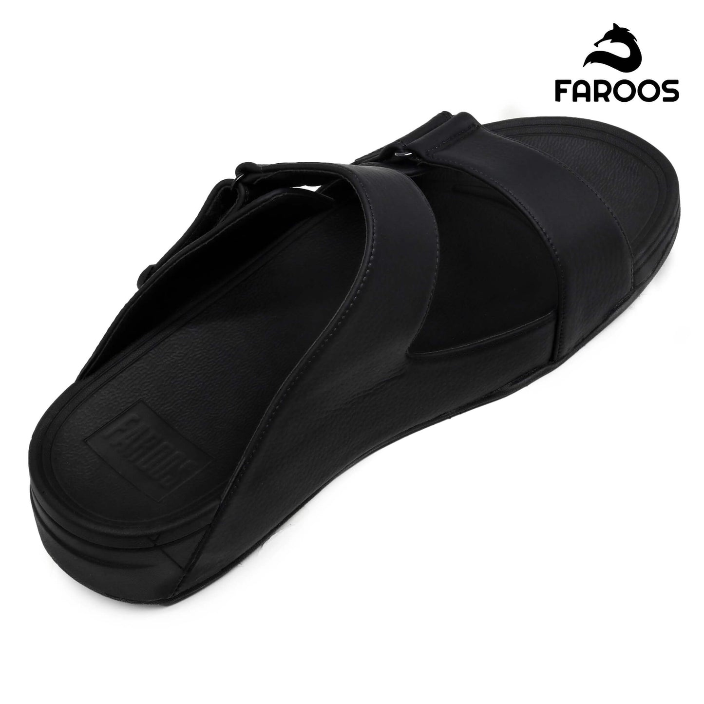 Faroos[F305]M120 Full Black Gents Arabic Sandal