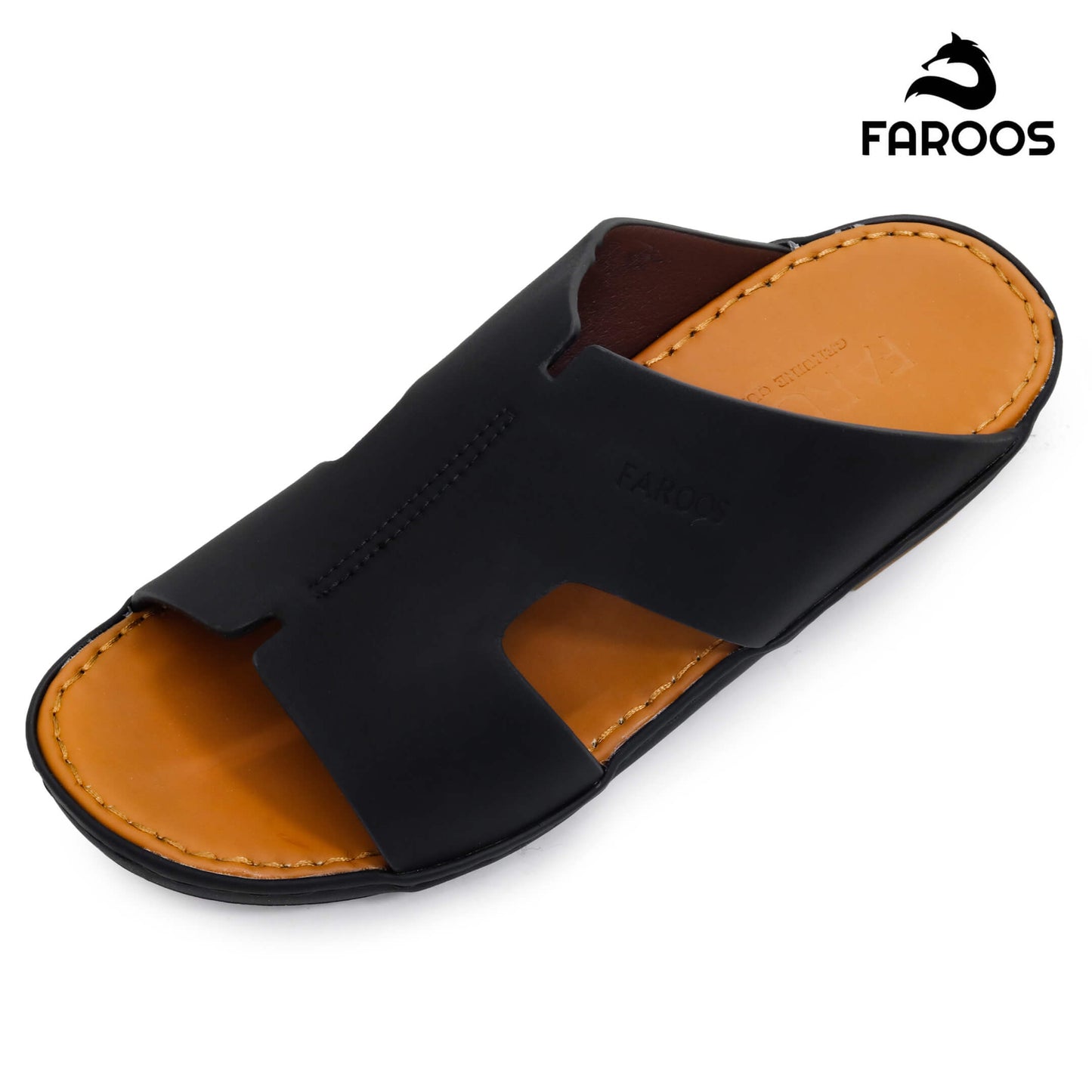 Faroos[F352]1291 Black Gents Arabic Sandal
