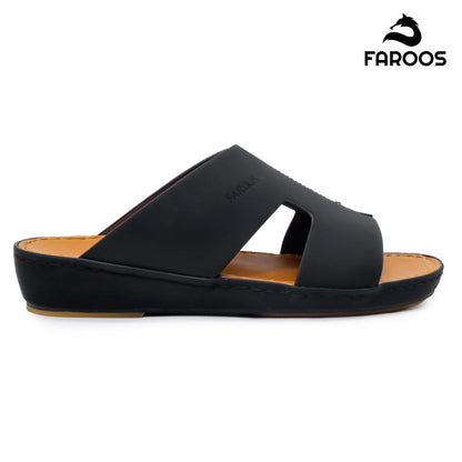Faroos[F352]1291 Black Gents Arabic Sandal