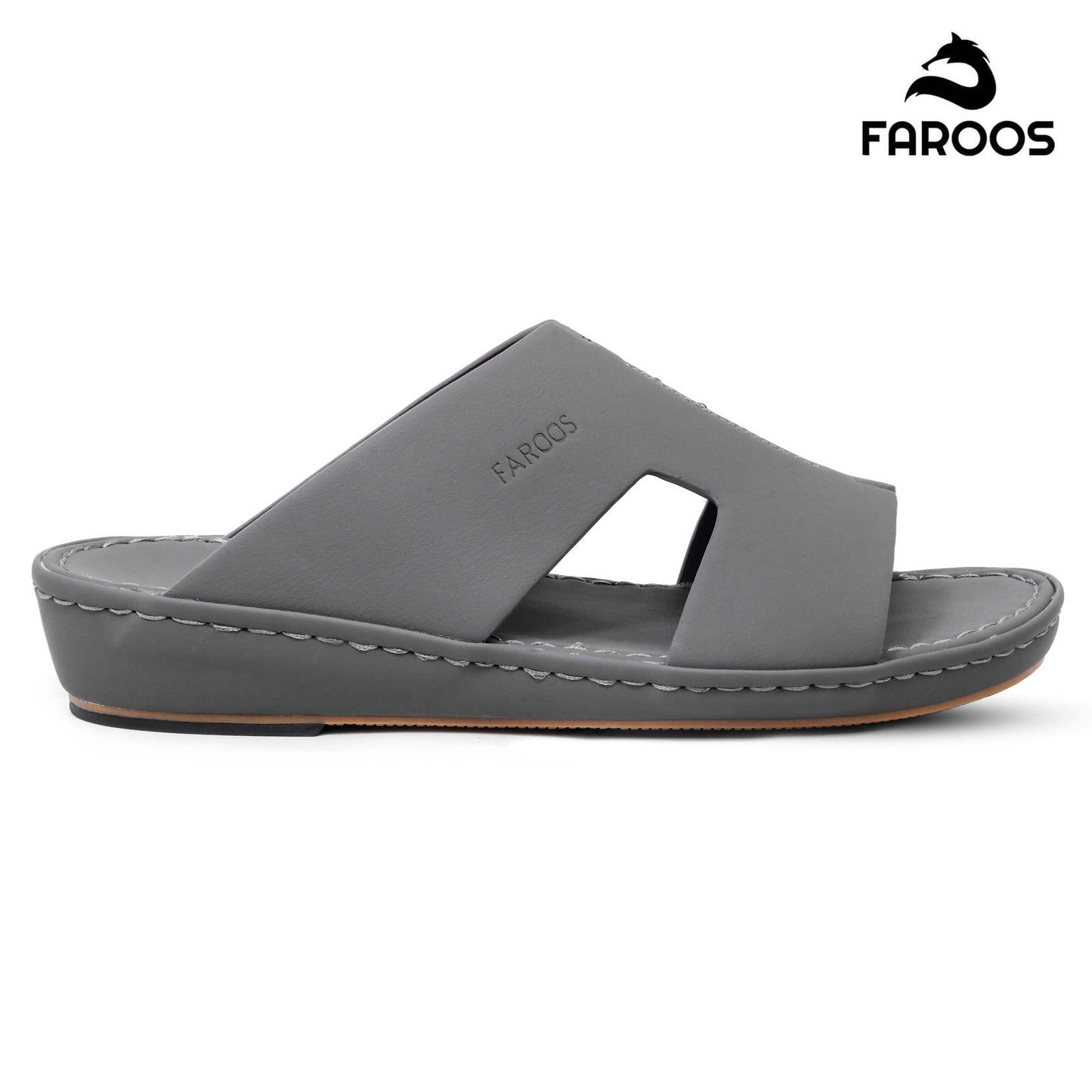 Faroos[F354]1291 Gray Gents Arabic Sandal