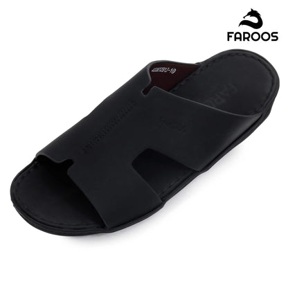 Faroos[F355]1291 Full Black Gents Arabic Sandal